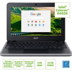 Chromebook Acer C733-C607 Intel Celeron-N4020 4GB 32GB eMMC 11.6" Chrome Os - Preto