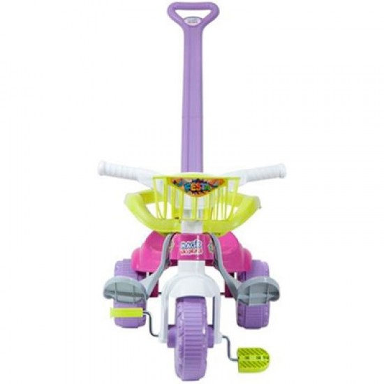 Triciclo Tico Tico Festa com Aro Protetor Rosa 2561L Magic Toys