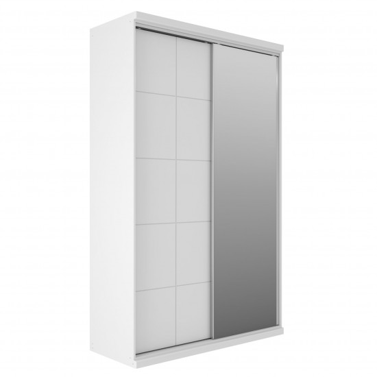 Guarda Roupa Athenas 1500 2Portas Deslizantes Com Espelho -100% MDF RA151 -0 Branco Mambel Móveis