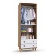 Guarda-Roupa Infantil Encanto 2P 2G | Nogal Manchester e Branco Guarda-Roupa Infantil Encanto 2P 2G | Nogal Manchester e Branco