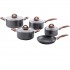 Brinox - Jogo de Panelas Antiaderente Ceramic Life 5 Peças com Fundo de Indução Smart Plus - Granito