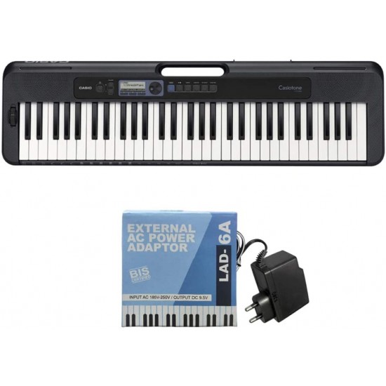 TECLADO MUSICAL CASIOTONE BÁSICO, CASIO, CT-S300C2-BR PRETO