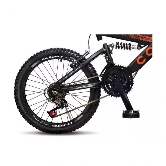 Bicicleta Colli Aro 20 GPS Susp.Full 21M -Preto Fosco/Laranja Neon