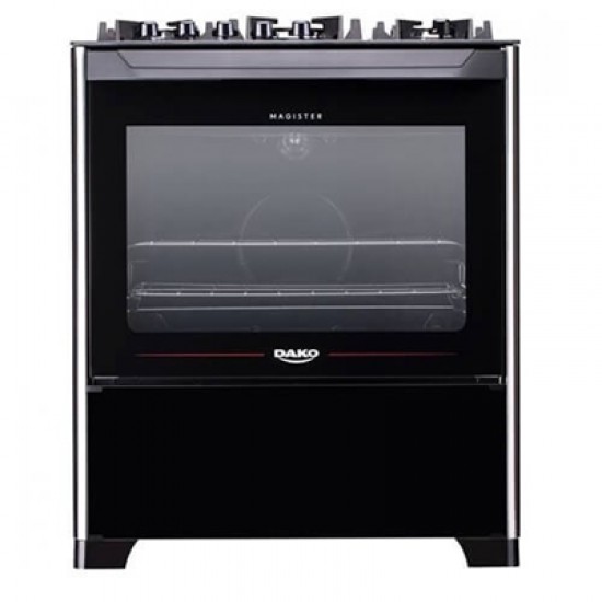 Fogão 5 Bocas Dako Magister Com Mesa De Vidro E Tripla Chama 