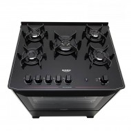 Fogão 5 Bocas Dako Magister Com Mesa De Vidro E Tripla Chama 