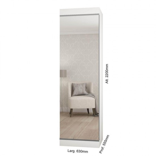 Sapateira 1 Porta com Espelho Esmeralda Gelius Móveis Branco Acetinado Sapateira 1 Porta com Espelho Esmeralda Gelius Móveis Branco Acetinado