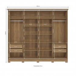 Guarda Roupa / Roupeiro Kappesberg CB01N565-NGMC 4 Portas 4 Gavetas