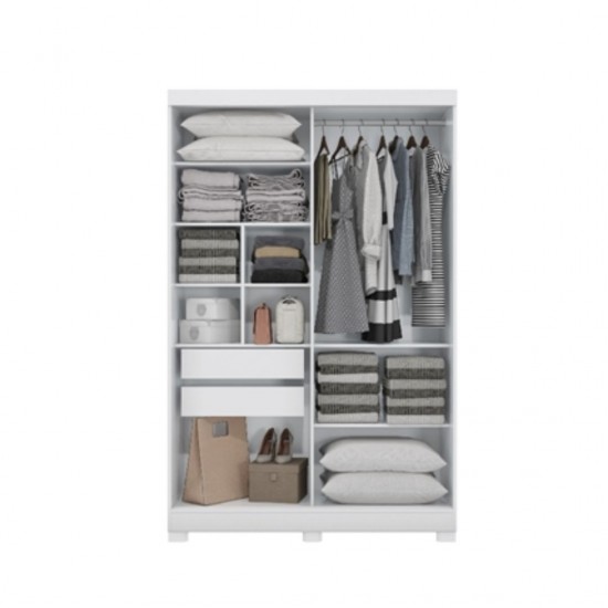 Guarda roupa o02 Portas de Correr 02 Gavetas c/ Pé e Espelhos - Ref. CB01N57 Guarda roupa o02 Portas de Correr 02 Gavetas c/ Pé e Espelhos - Ref. CB01N57