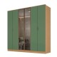 GUARDA-ROUPA MIRACLE (L: 240CM) C/ 2 PORTAS REFLECTA 100% MDF OLMO / VERDE