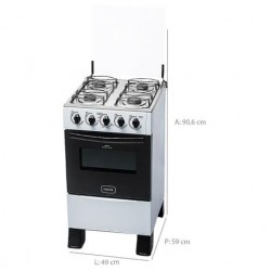 Fogão Realce 4 Bocas Ares Manual Mesa de Inox Forno 50 Litros Branco