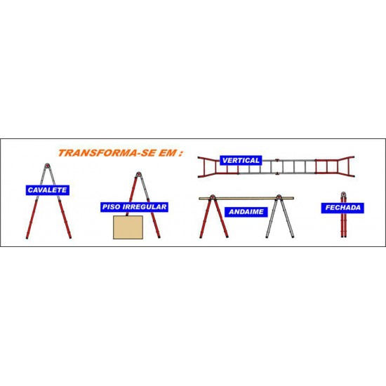 Escada Telescópica Aço 3,00 m (Zeus)